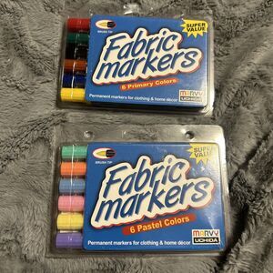 Marvy Uchida‎ Fabric Markers 6 Pack Primary Colors And 6 Pack Pastel Colors